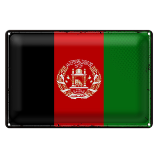 Blechschild Flagge Afghanistan 30x20cm Retro Afghanistan