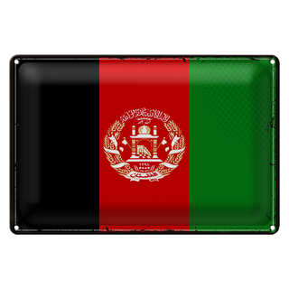 Blechschild Flagge Afghanistan 30x20cm Retro Afghanistan