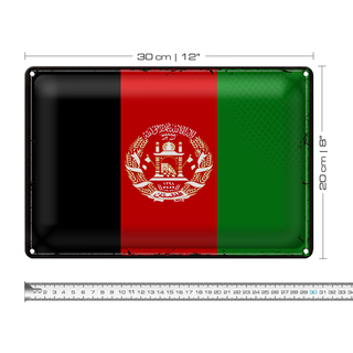 Blechschild Flagge Afghanistan 30x20cm Retro Afghanistan