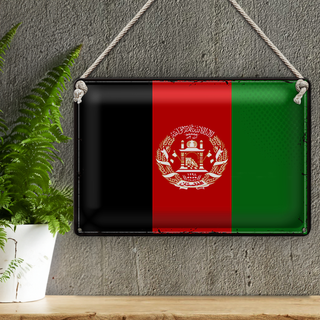 Blechschild Flagge Afghanistan 30x20cm Retro Afghanistan