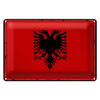 Blechschild Flagge Albanien 30x20cm Retro Flag Albania