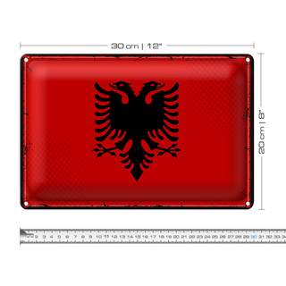 Blechschild Flagge Albanien 30x20cm Retro Flag Albania