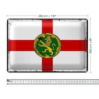 Blechschild Flagge Alderney 30x20cm Retro Flag Alderney