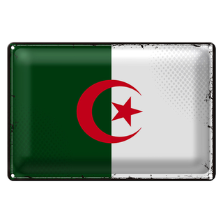 Blechschild Flagge Algerien 30x20cm Retro Flag Algeria