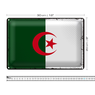 Blechschild Flagge Algerien 30x20cm Retro Flag Algeria