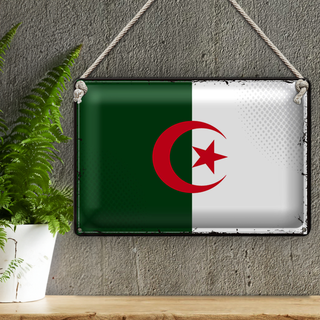 Blechschild Flagge Algerien 30x20cm Retro Flag Algeria
