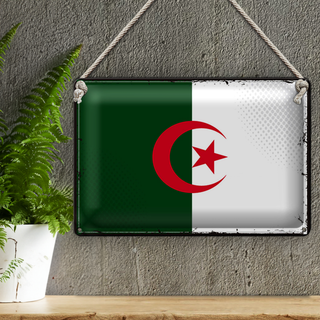 Blechschild Flagge Algerien 30x20cm Retro Flag Algeria