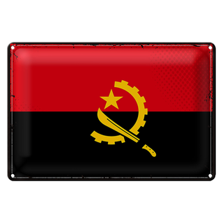 Blechschild Flagge Angola 30x20cm Retro Flag of Angola