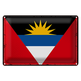 Blechschild Flagge Antigua und Barbuda 30x20cm Retro Flag