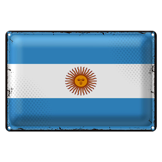 Blechschild Flagge Argentinien 30x20cm Retro Flag Argentina