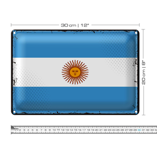 Blechschild Flagge Argentinien 30x20cm Retro Flag Argentina