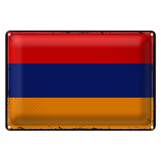 Blechschild Flagge Armenien 30x20cm Retro Flag of Armenia