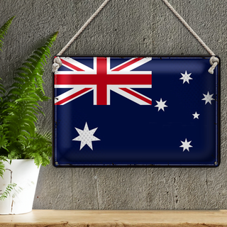 Blechschild Flagge Australien 30x20cm Retro Flag Australia