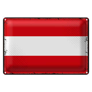 Blechschild Flagge Österreich 30x20cm Retro Flag of Austria