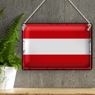 Blechschild Flagge Österreich 30x20cm Retro Flag of Austria