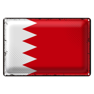 Blechschild Flagge Bahrain 30x20cm Retro Flag of Bahrain