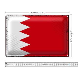 Blechschild Flagge Bahrain 30x20cm Retro Flag of Bahrain