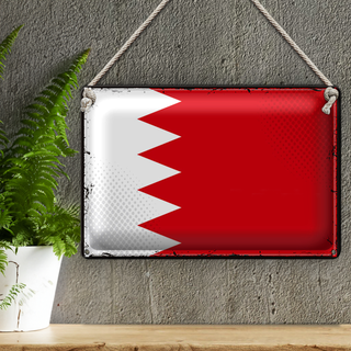 Blechschild Flagge Bahrain 30x20cm Retro Flag of Bahrain