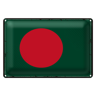 Blechschild Flagge Bangladesch 30x20cm Retro Bangladesh