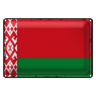 Blechschild Flagge Weißrussland 30x20cm Retro Flag Belarus