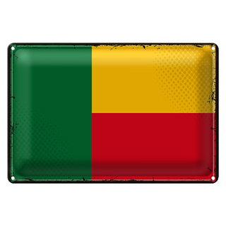 Blechschild Flagge Benin 30x20cm Retro Flag of Benin