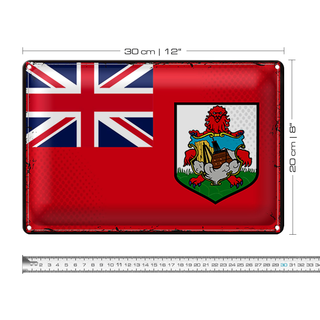 Blechschild Flagge Bermuda 30x20cm Retro Flag of Bermuda