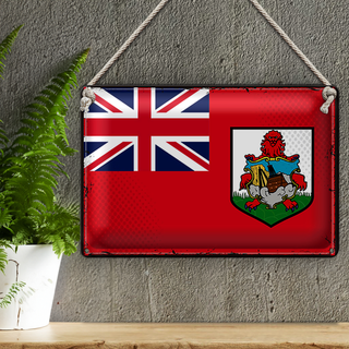 Blechschild Flagge Bermuda 30x20cm Retro Flag of Bermuda
