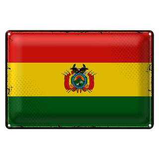 Blechschild Flagge Bolivien 30x20cm Retro Flag of Bolivia