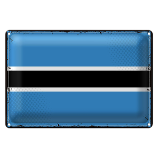Blechschild Flagge Botswana 30x20cm Retro Flag of Botswana