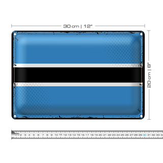 Blechschild Flagge Botswana 30x20cm Retro Flag of Botswana