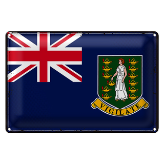 Blechschild Flagge Britische Jungferninseln 30x20cm Retro