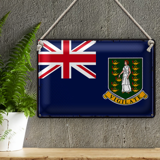 Blechschild Flagge Britische Jungferninseln 30x20cm Retro