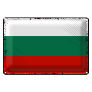 Blechschild Flagge Bulgarien 30x20cm Retro Flag Bulgaria