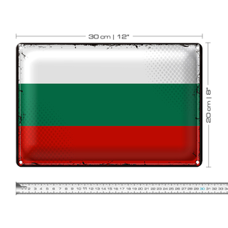 Blechschild Flagge Bulgarien 30x20cm Retro Flag Bulgaria
