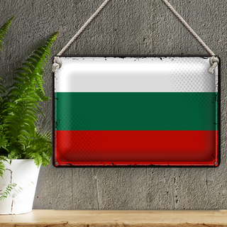 Blechschild Flagge Bulgarien 30x20cm Retro Flag Bulgaria