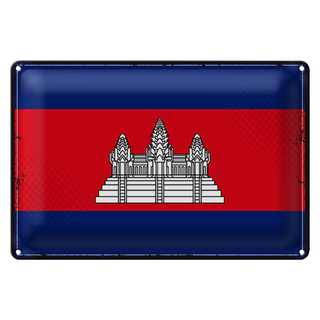 Blechschild Flagge Kambodscha 30x20cm Retro Flag Cambodia