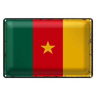 Blechschild Flagge Kamerun 30x20cm Retro Flag of Cameroon
