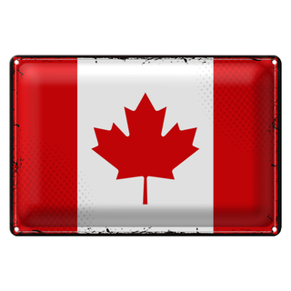 Blechschild Flagge Kanada 30x20cm Retro Flag of Canada