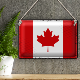 Blechschild Flagge Kanada 30x20cm Retro Flag of Canada