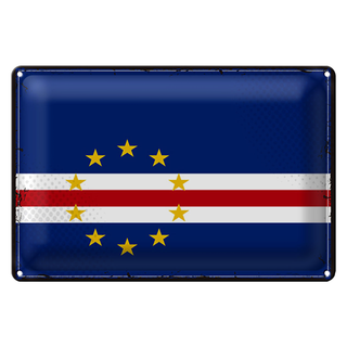 Blechschild Flagge Kap Verde 30x20cm Retro Flag Cape Verde