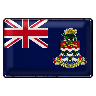 Blechschild Flagge Cayman Islands 30x20cm Retro Flag