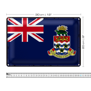 Blechschild Flagge Cayman Islands 30x20cm Retro Flag