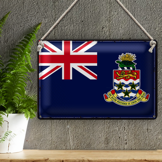 Blechschild Flagge Cayman Islands 30x20cm Retro Flag