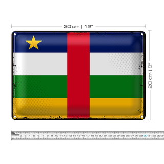Blechschild Flagge Zentralafrikanische Republik 30x20cm R