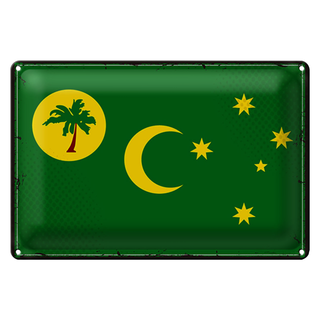 Blechschild Flagge Kokosinseln 30x20cm Retro Cocos Islands