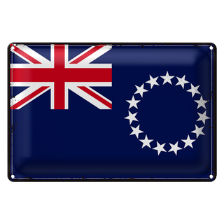 Blechschild Flagge Cookinseln 30x20cm Retro Cook Islands