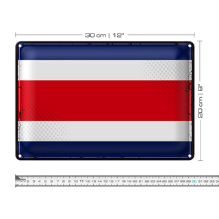 Blechschild Flagge Costa Rica 30x20cm Retro Costa Rica