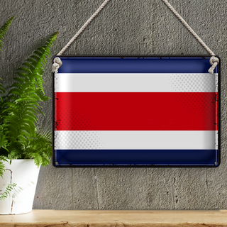 Blechschild Flagge Costa Rica 30x20cm Retro Costa Rica