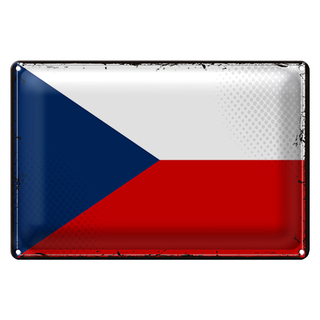 Blechschild Flagge Tschechien 30x20cm Retro Czech Republic