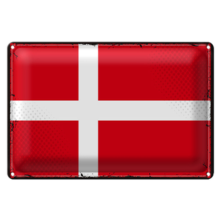Blechschild Flagge Dänemark 30x20cm Retro Flag of Denmark